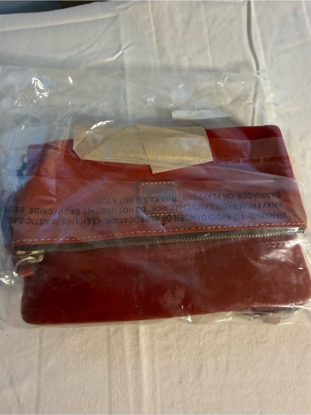 Dooney & Bourke Florentine Red Leather Foldover Clutch Wallet crossbody.